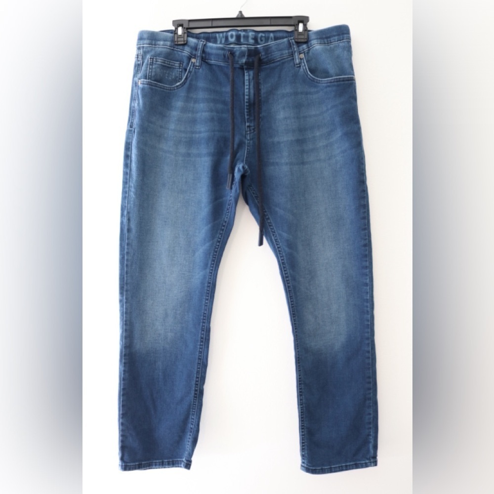 Wotega Blue Slim Fit Jeans with Worn-In Look Size 38 x 30